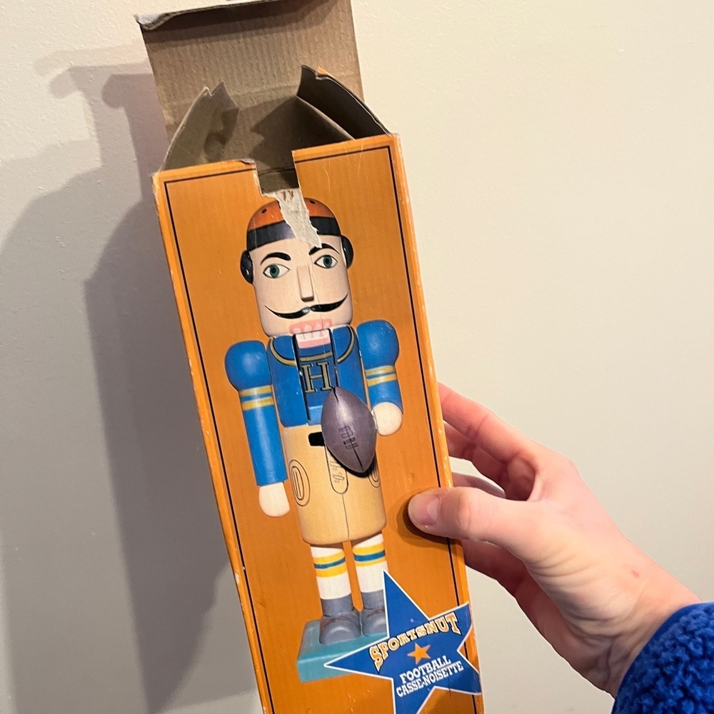 Vintage Colorful Football Player Nutcracker - Picture 6 of 6